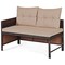 Costway 3PCS Patio Wicker Rattan Sofa Set Outdoor Sectional Conversation Set